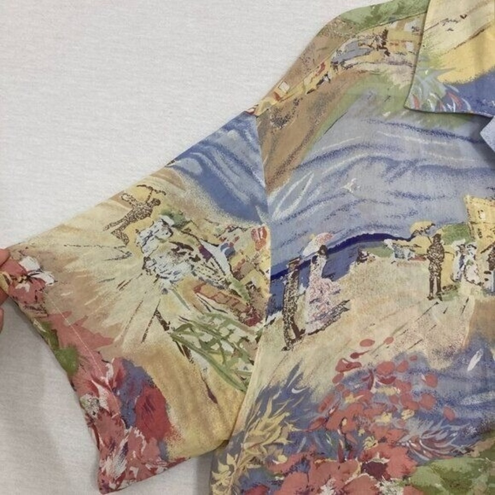 Vintage Coldwater Creek Watercolor Artsy Novelty Relaxed‎ Fit Button Down XL - Picture 6 of 11